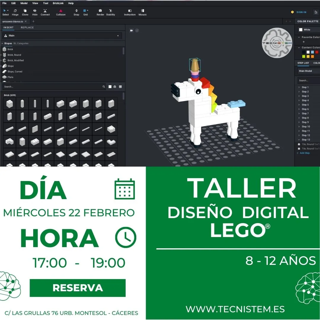 Taller de diseño digital de LEGO en Cáceres