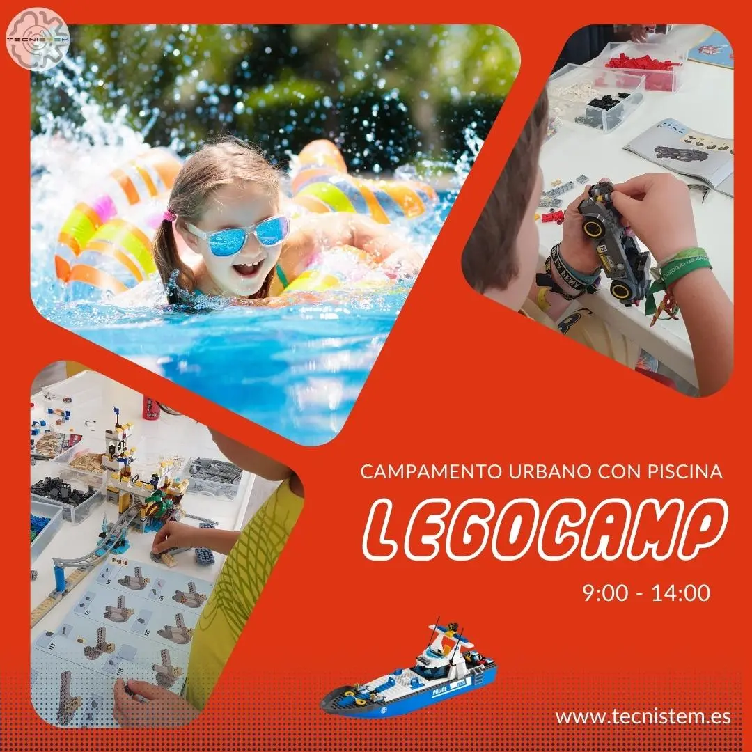 Campamento urbano caceres LEGO niños y adolescentes con piscina