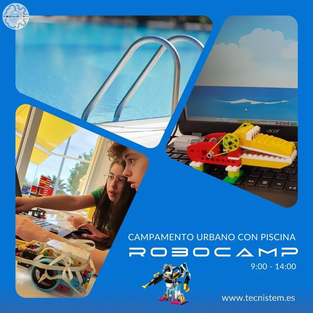 Campamento urbano caceres robotica LEGO niños y adolescentes con piscina